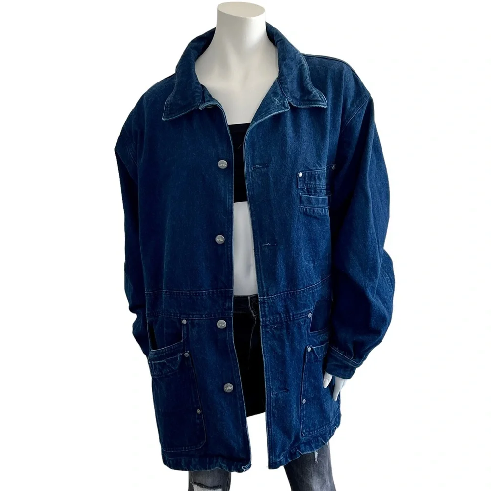 Oversized Vintage Chore Denim Barn Western Jean Jacket - Picture 1 of 10